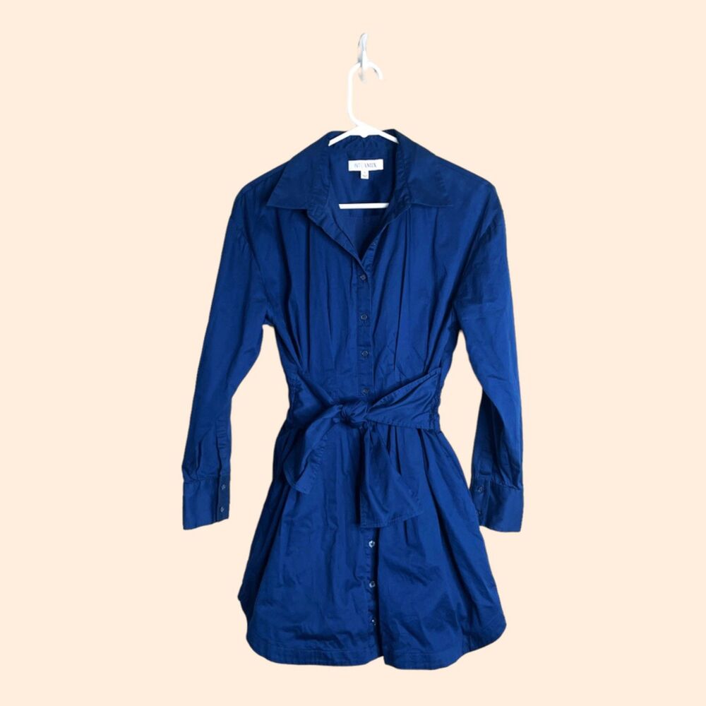 Intermix Poplin Tie Mini Dress
